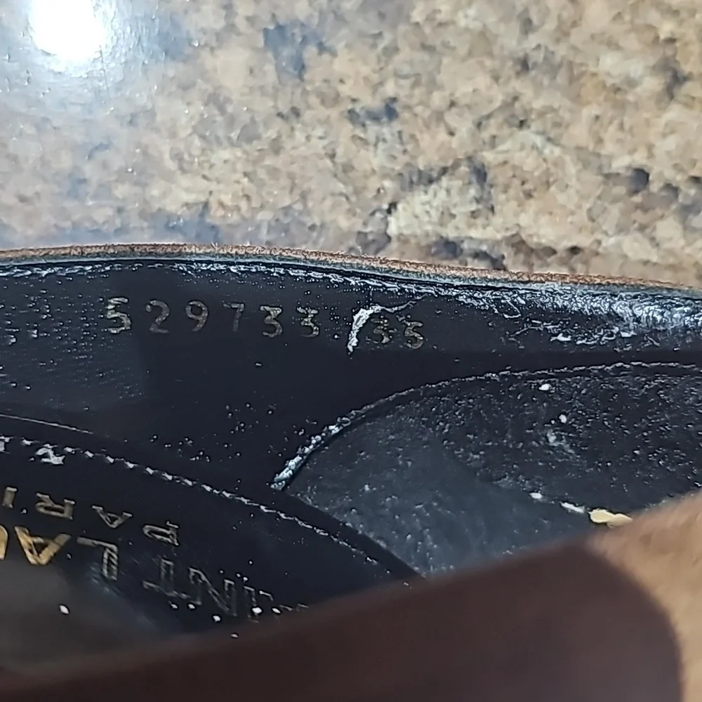 Saint Laurent pumps brown suede leather size 35 EU (4 inch heel)